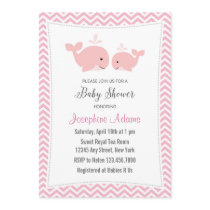 Whale Baby Shower Invitation Pink