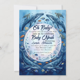 Whale Baby Shower Invitation – Under the Sea Ocean