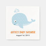 Whale Baby Shower Napkins at Zazzle