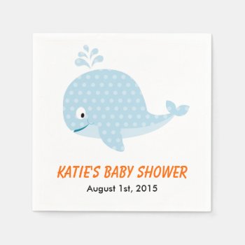 Whale Baby Shower Napkins by LittleBeesGraphics at Zazzle