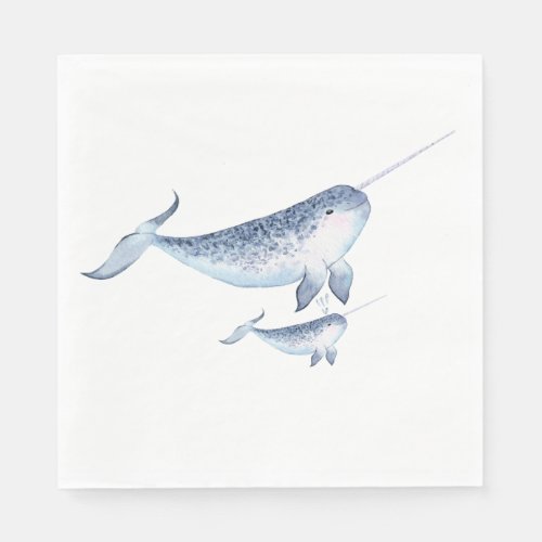 Whale Baby Shower Napkins _ Elegant Nautical 