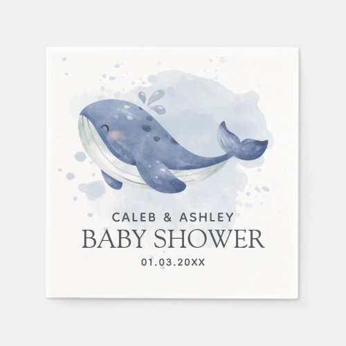 Whale Baby Shower Paper Napkin