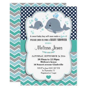 Whale Baby Shower Invitations Zazzle