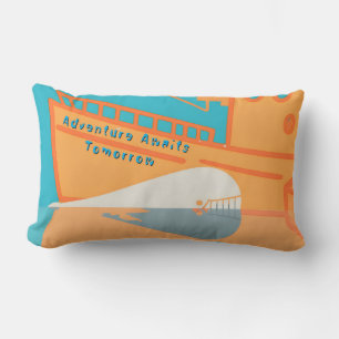 Whale Beneath The Harbor-Adventure Awaits Tomorrow Lumbar Pillow