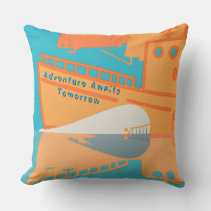 Whale Beneath The Harbor-Adventure Awaits Tomorrow Throw Pillow
