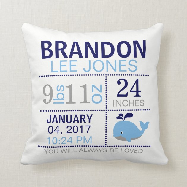 birth stat pillow
