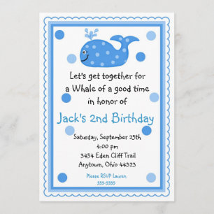 Whale Birthday Invitations