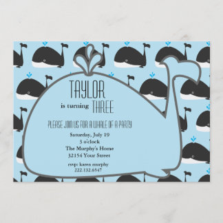 Whale Birthday Party Invitation