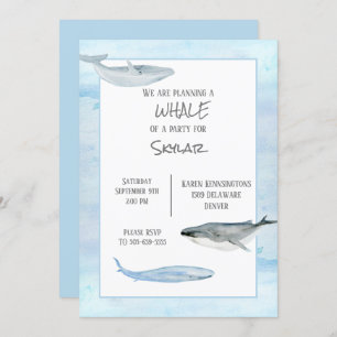 Whale Birthday Party Invitation