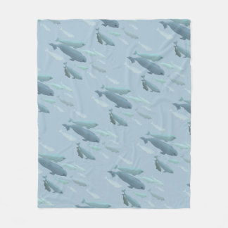 Whale Blanket Beluga Whale Art Fleece Blankets