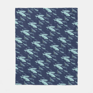 Whale Blanket Beluga Whale Art Fleece Blankets