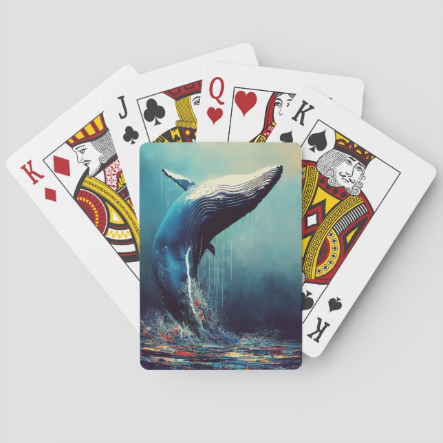 Whale Blue whale Animal Discovery Adventure Nature Poker Cards (Back)