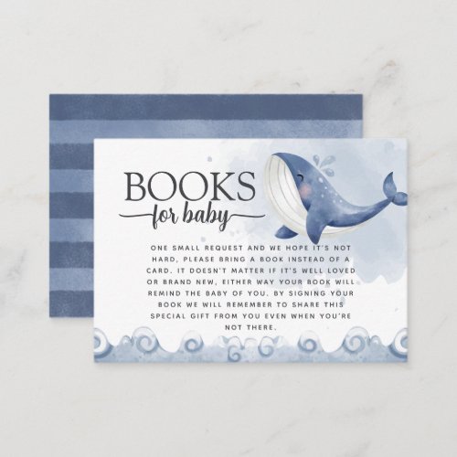 Whale Book Request for Baby Insert Card