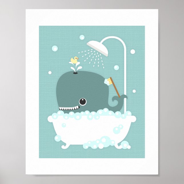 Whale Bubble Bath Poster Print (Front)