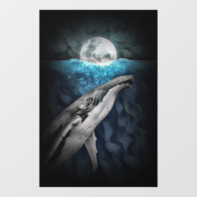 Whale By Moonlight Window Cling (Sheet)