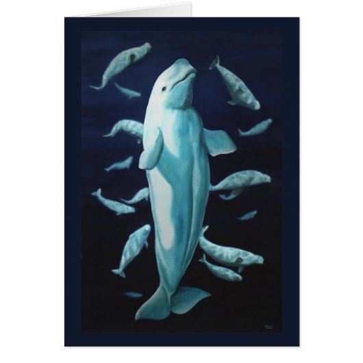 Whale Cards Personalized Beluga Whale Art Cards (Front)