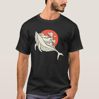 Whale Carrying Mountain Orca Mountain Vintage Ret T-Shirt