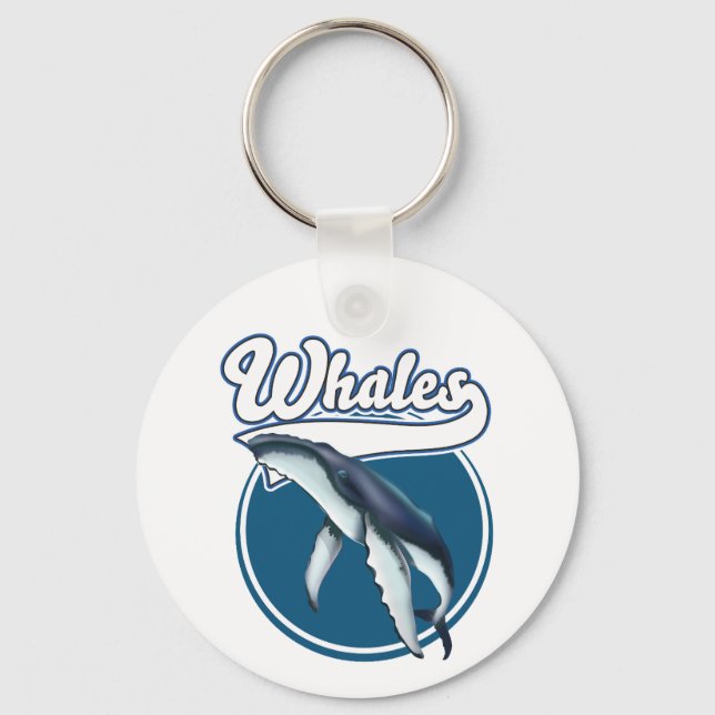 Whale cartoon logo keychain (Front)