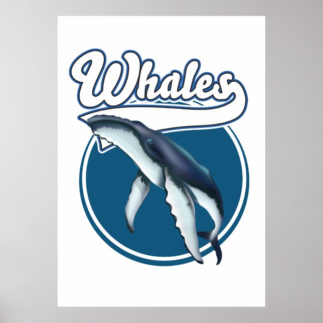 Whale cartoon logo poster (Front)