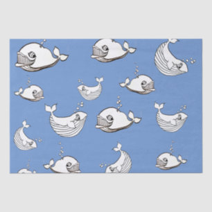 Whale cartoon tissue paper