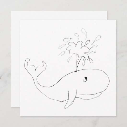 Whale Childish Drawing (Front/Back)