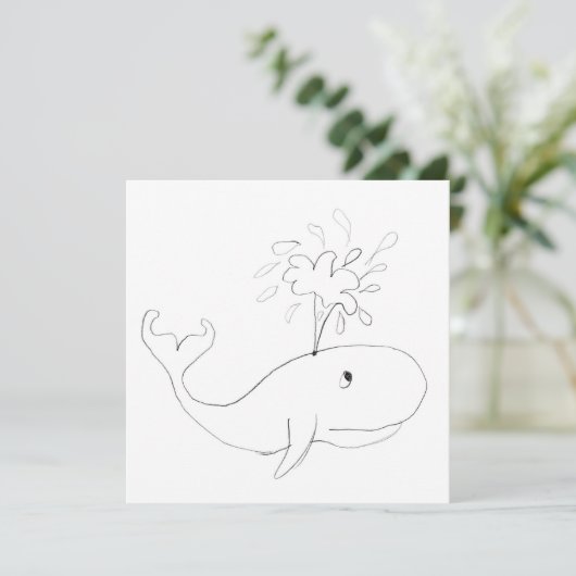 Whale Childish Drawing (Standing Front)