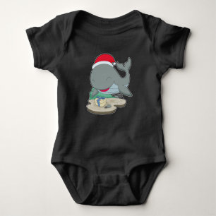 Whale Christmas Package Baby Bodysuit