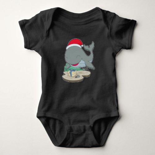 Whale Christmas Package Baby Bodysuit
