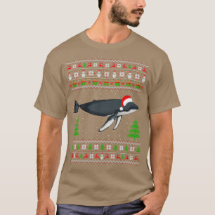 Whale Christmas Ugly Shirt Santa Hat Funny Whale L