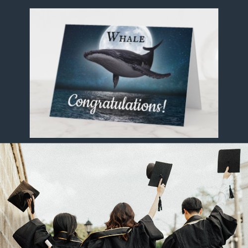 whale congratulations graduation card