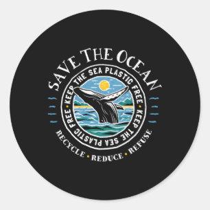 Whale Conservation Save The Ocean Classic Round Sticker