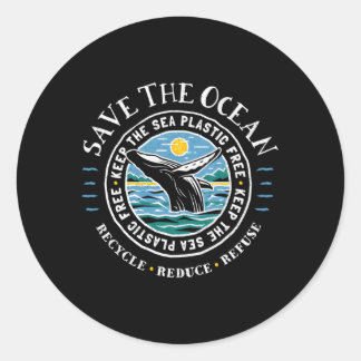 Whale Conservation Save The Ocean Classic Round Sticker