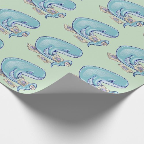 Whale Crocheting Wrapping Paper