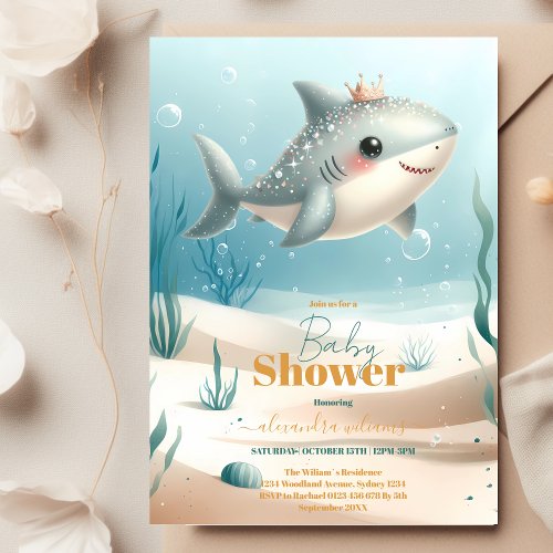 Whale Cute Under the Sea Baby Shower Invitation