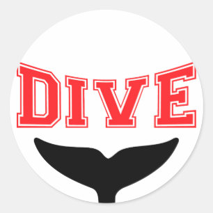 Whale Design SCUBA Dive Classic Round Sticker