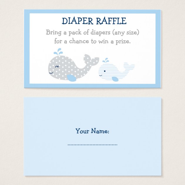 Whale Diaper Raffle Tickets