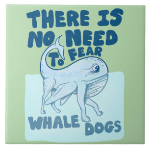 Whale Dog funny creature Ceramic Tile