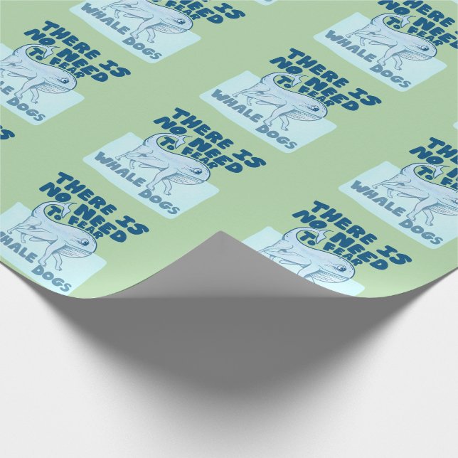 Whale Dog funny creature Wrapping Paper (Corner)