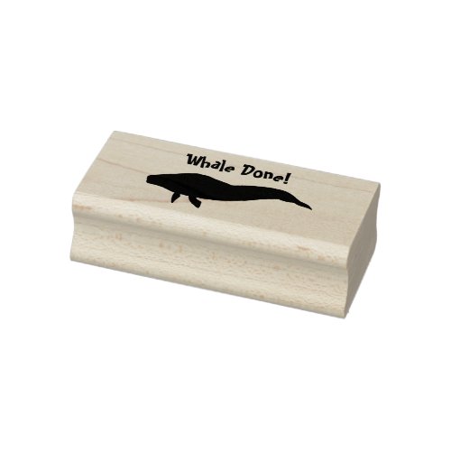 Whale Done Funny Pun Whale Rubber Stamp
