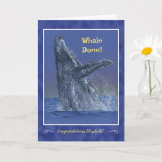 "Whale Done" Personalized Graduation Greeting Card