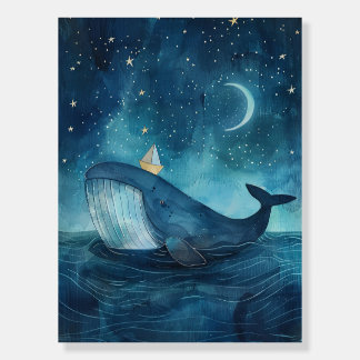 Whale Dreamscape Under Starry Night Foam Board