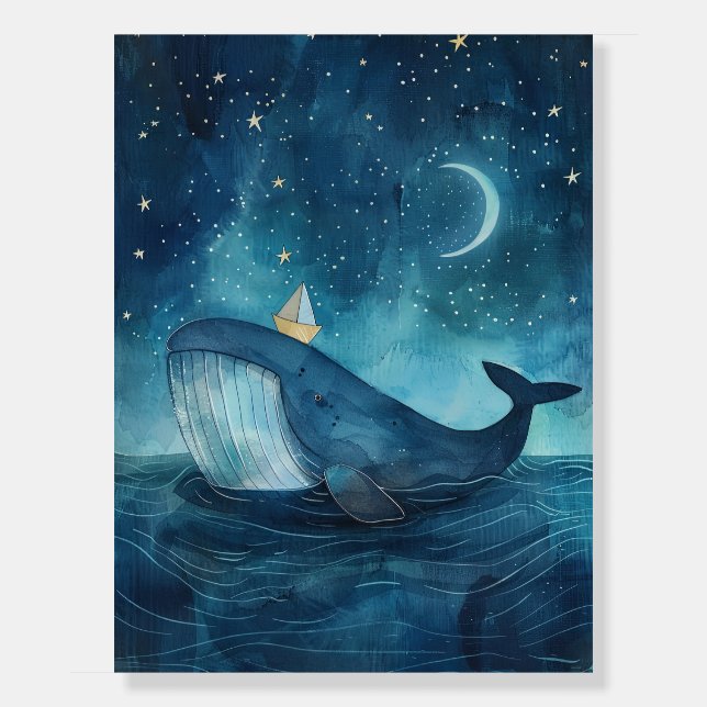 Whale Dreamscape Under Starry Night Foam Board (Front)