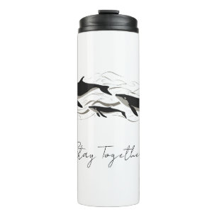 Whale Family Ocean together Silhouette Thermal Tumbler