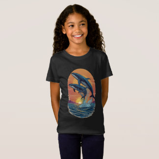 Whale Family Sunset: Dive into Serenity T-Shirt