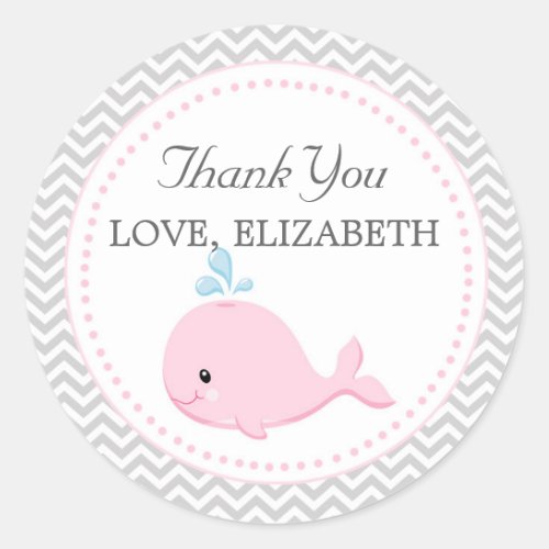 Whale Favor Label Thank You Sticker
