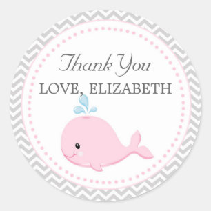 Whale Favor Label Thank You Sticker