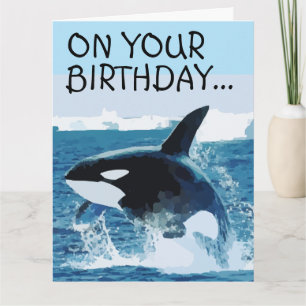 WHALE FUNNY BIRTHDAY GIANT Greeting Card