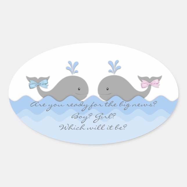 Whale Gender Reveal Stickers (Front)