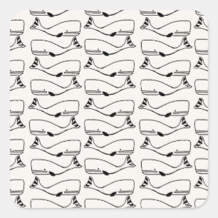 Whale geometric pattern stickers