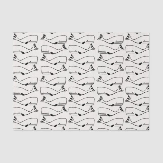 Whale geometric pattern tissue paper (Front)